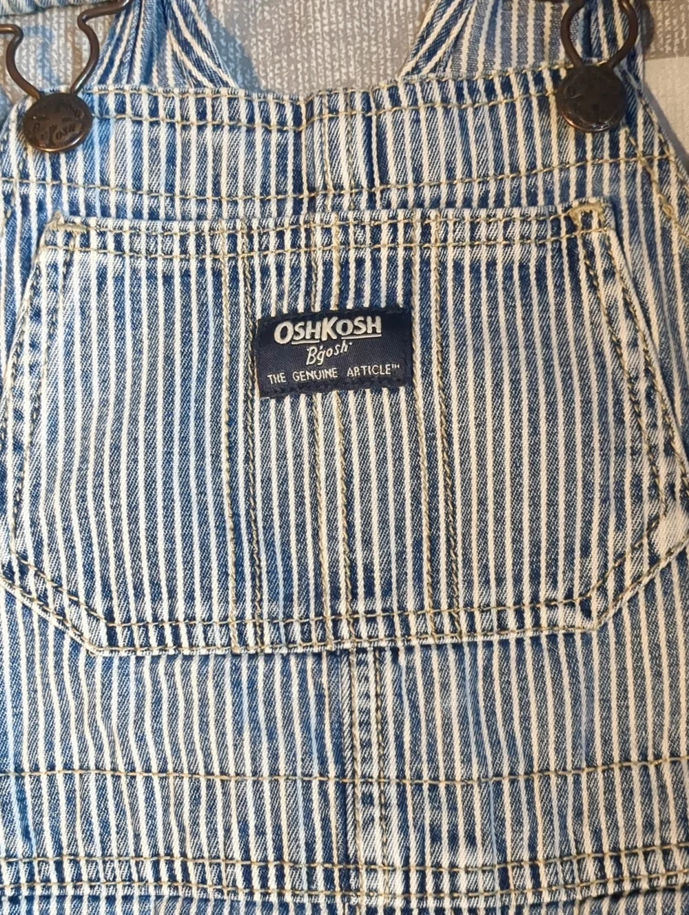 OshKosh B'gosh Toddler Blue and White Striped Relaxed Overalls